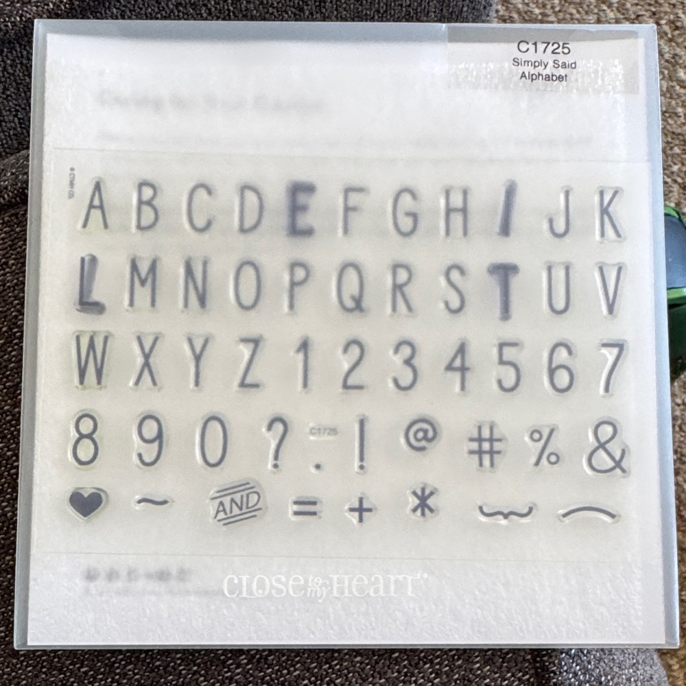Close to My Heart Simply Said Alphabet Clear Stamp Set - White/Grey